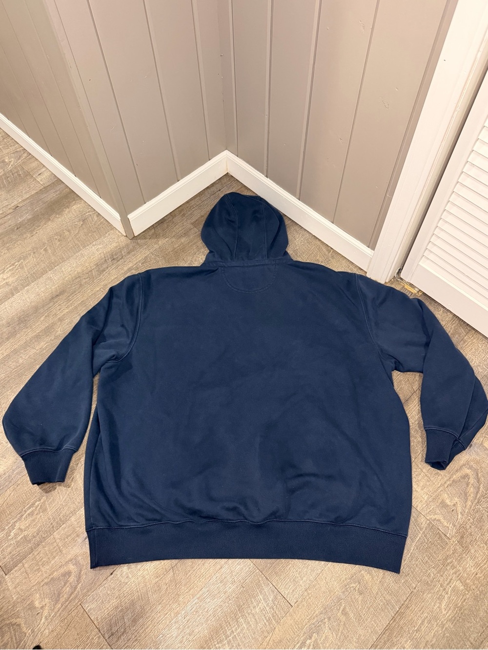 Carhartt Rain Defender Navy Quarter-Zip Hooded Sweatshirt - Picture 6 of 9